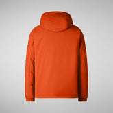 Man's hooded parka Hiram in maple orange | Save The Duck