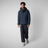 Men's hooded parka Hiram in blue black - Man Parka | Save The Duck