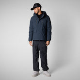 Men's hooded parka Hiram in blue black - Arctic Man Collection | Save The Duck