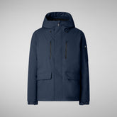 Men's hooded parka Hiram in blue black | Save The Duck