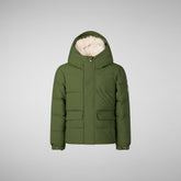 Boys' hooded parka Klaus in moss green - Boy Parka | Save The Duck