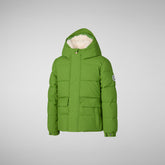 Boys' hooded parka Klaus in grass green - Fall-Winter 2024 Boys' collection | Save The Duck