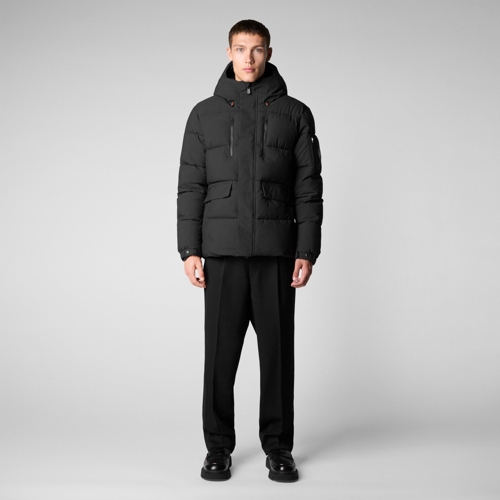 Men's Alter Hooded Quilted Parka in Black - Save The Duck