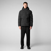 Men's Alter Hooded Quilted Parka in Black - Arctic Collection | Save The Duck