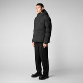 Men's Alter Hooded Quilted Parka in Black - Fall Winter 2023 Men's Collection | Save The Duck
