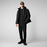 Men's Alter Hooded Quilted Parka in Black - Men's Collection | Save The Duck