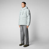 Men's Alter Hooded Quilted Parka in Frost Grey - SaveTheDuck Sale | Save The Duck