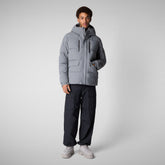 Men's Hooded Parka Alter in Mid Grey - Arctic Man Collection | Save The Duck