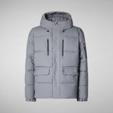 Man's Hooded Parka Alter in Mid Grey | Save The Duck