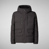 Man's Hooded Parka Alter in Brown Black | Save The Duck