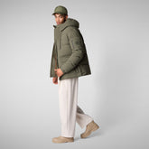 Man's Hooded Parka Alter in Laurel Green | Save The Duck