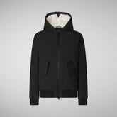 Women's Hisae Hooded Jacket with Faux Fur Lining in Black | Save The Duck