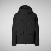 Men's Mazus Hooded Parka in Blue Black | Save The Duck