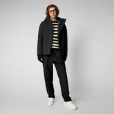 Men's Ulmus Hooded Parka in Black - SMEG Collection | Save The Duck