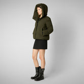 Woman's parka Calliope in land green - Arctic Woman | Save The Duck