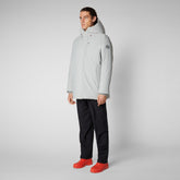 Men's Antoine Hooded Parka in Frost Grey - Men's Collection | Save The Duck