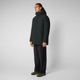 Men's Antoine Hooded Parka in Green Black - Men's Extremely Warm Collection | Save The Duck