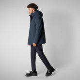 Man's Hooded Parka Antoine in BLUE BLACK - Arctic Man | Save The Duck