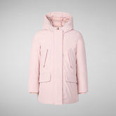 Girls' hooded parka Ally in BLUSH PINK - Girls' Fall Winter 2024 | Save The Duck