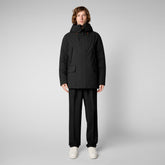 Men's Elon Hooded Parka in Black - Men's Extremely Warm Collection | Save The Duck