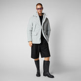 Men's Elon Hooded Parka in Frost Grey - Holiday Party Collection | Save The Duck