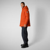 Man's parka Elon in maple orange | Save The Duck