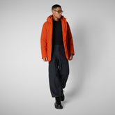 Men's parka Elon in maple orange - Arctic Man Collection | Save The Duck