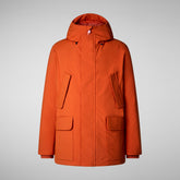 Man's parka Elon in maple orange | Save The Duck