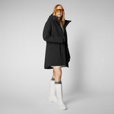 Women's Nellie Hooded Parka in Black - Layering Collection | Save The Duck