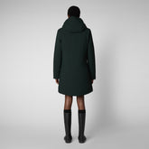 Women's Nellie Hooded Parka in Green Black - Arctic Collection | Save The Duck