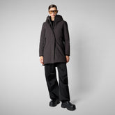 NELLIE:MANTEAU FEMME STD ARCTIC en SMEG en Marron Noir - Arctic Woman | Save The Duck