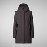 Women's hooded parka nellie in brown black | Save The Duck