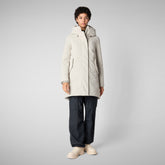 Women's hooded parka nellie in rainy beige | Save The Duck