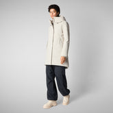 Women's hooded parka nellie in rainy beige | Save The Duck