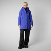 Woman's hooded parka nellie in gentian blue - Arctic Woman | Save The Duck