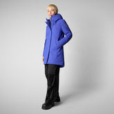 Woman's hooded parka nellie in gentian blue - Arctic Woman | Save The Duck