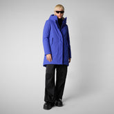 Woman's hooded parka nellie in gentian blue - Arctic Woman | Save The Duck