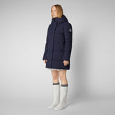 Women's Bethany Hooded Parka in Navy Blue | Save The Duck
