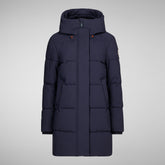 Women's Bethany Hooded Parka in Blue Black | Save The Duck