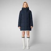 Women's Bethany Hooded Parka in Blue Black - Women's Collection | Save The Duck