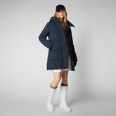 Women's Bethany Hooded Parka in Blue Black - Fall Winter 2023 Women's Collection | Save The Duck