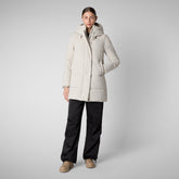 Woman's Hooded Parka Bethany in Rainy Beige - Arctic Woman | Save The Duck