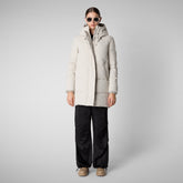 Woman's Hooded Parka Bethany in Rainy Beige - Arctic Woman | Save The Duck