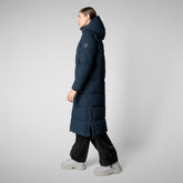 Woman's Hooded Parka Missy in blue black - Arctic Woman | Save The Duck