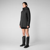 Women's Lusa Hooded Parka in Black | Save The Duck