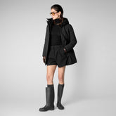 Women's Lusa Hooded Parka in Black - Women's All Weather Explorer Guide | Save The Duck