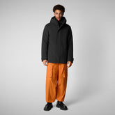 Men's hooded parka Wilder in black | Save The Duck