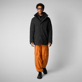 Man's hooded parka Wilder in black | Save The Duck