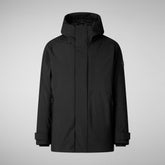 Man's hooded parka Wilder in black | Save The Duck