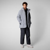 Man's hooded parka Wilder in Mid Grey | Save The Duck